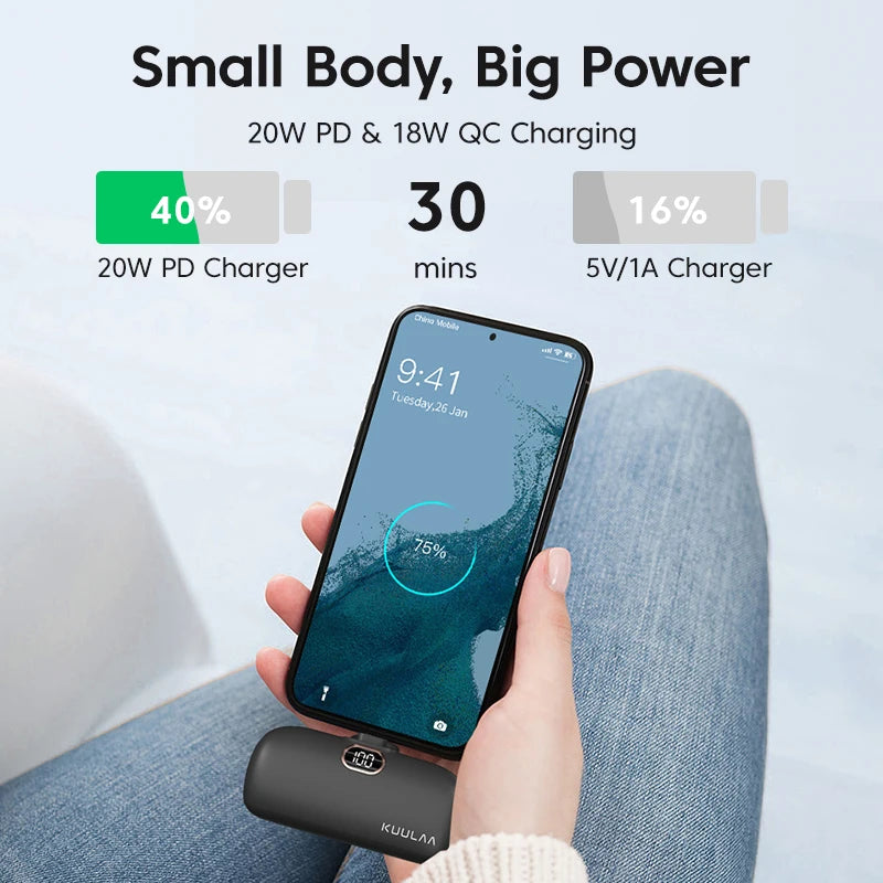 Mini Power Bank 5000mAh Fast Charging Portable Charger