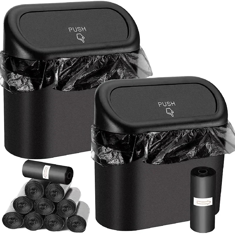 Car Trash Can (with Lid) Contains 60 (300) Garbage Bags, Leak-proof Mini Car Accessories