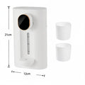 Wall Mounted Smart Mouthwash Dispenser with 2 Magnetic Cups USB-C Rechargeable