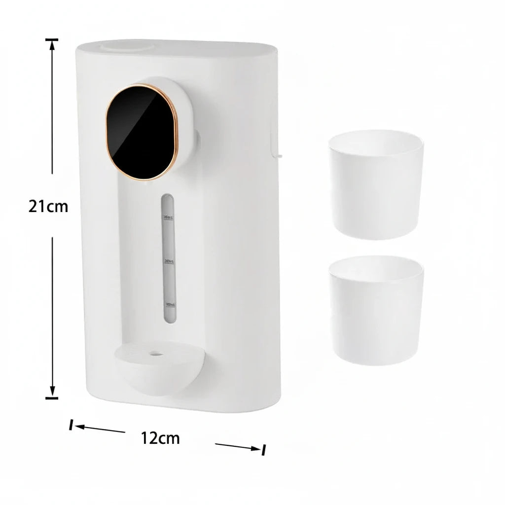 Wall Mounted Smart Mouthwash Dispenser with 2 Magnetic Cups USB-C Rechargeable