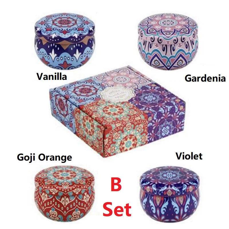 1/4PCS Vintage Scented Candles  Flower Fragrance Candle