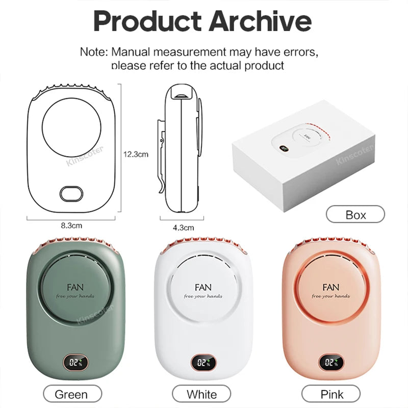 Portable USB Rechargeable Hanging Neck Fan