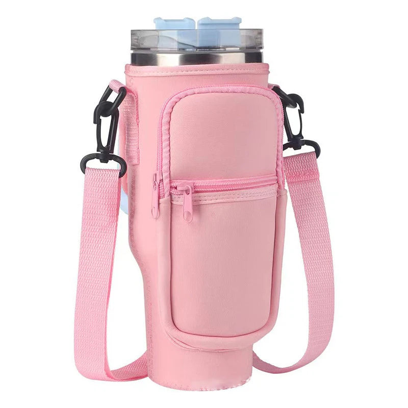 Water Bottle Carrier Bag with Phone Pocket for Stanley Cup 40 oz