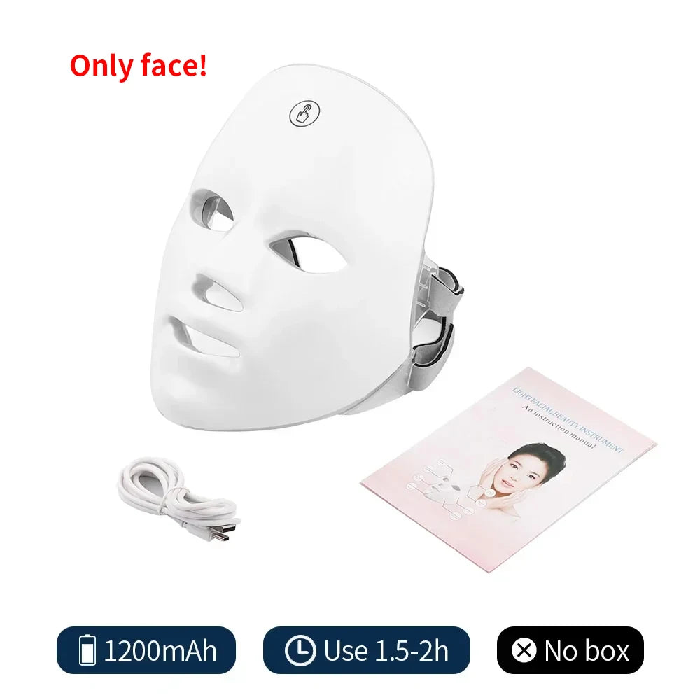 Wireless 7 Colors LED Face Tightening Rejuvenation Facial Mask