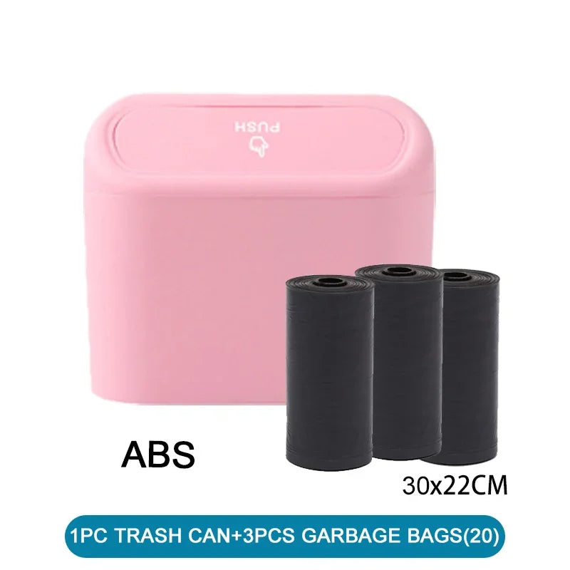 Car Trash Can (with Lid) Contains 60 (300) Garbage Bags, Leak-proof Mini Car Accessories