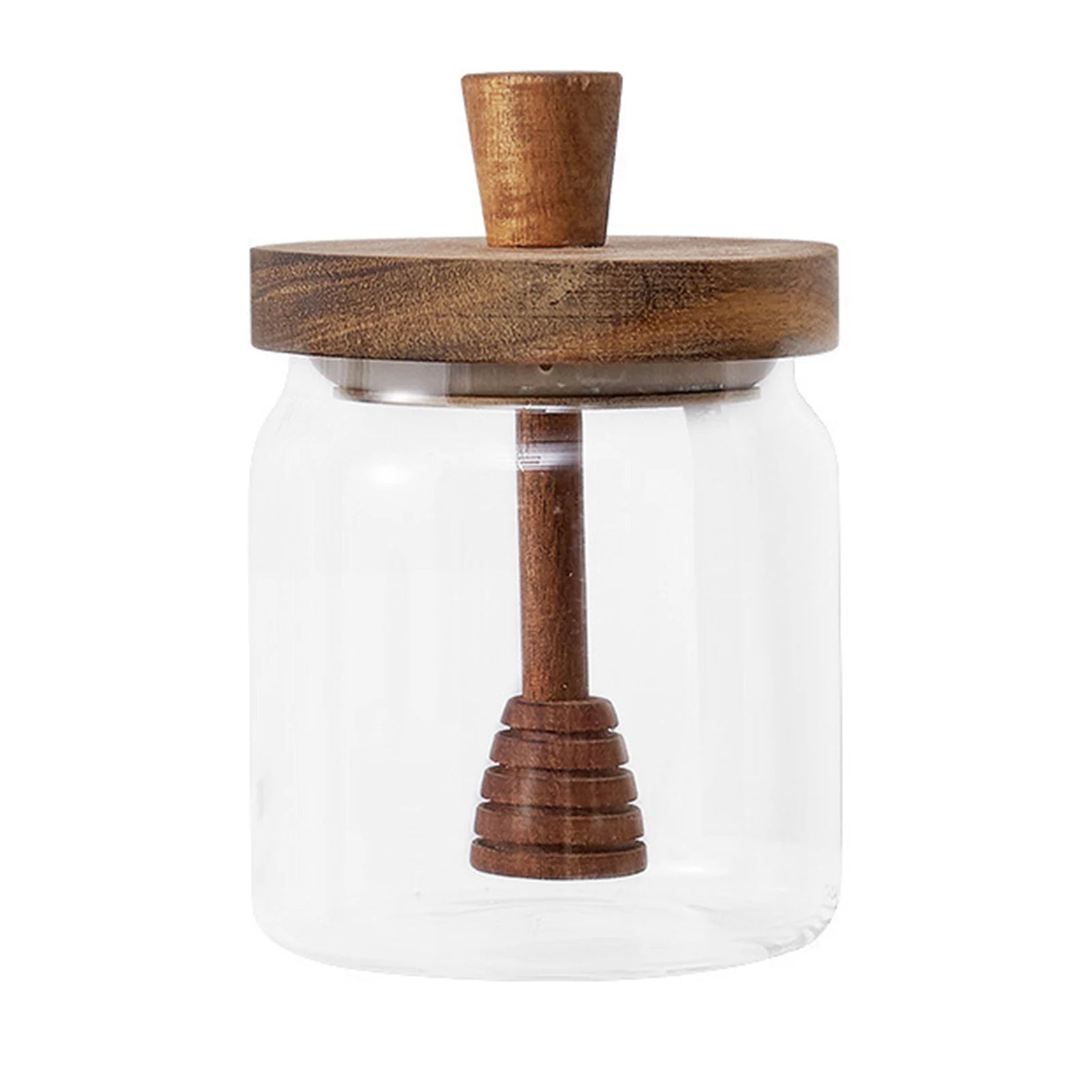Glass Storage Bottles Honey Jars with Dipper and Lid