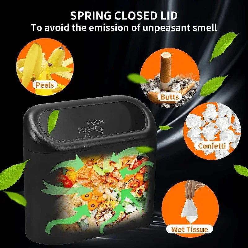 Car Trash Can (with Lid) Contains 60 (300) Garbage Bags, Leak-proof Mini Car Accessories
