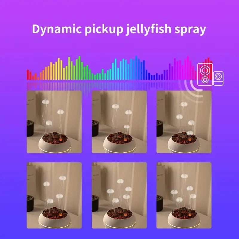 Dynamic Jellyfish Air Humidifier 250ml Essential Oil Diffuser Remote Control With 7 Colorful Night Lights