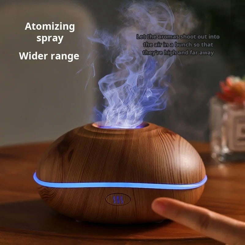 7 color Fire Flame Wood grain aromatherapy machine humidifier Aroma Diffuser