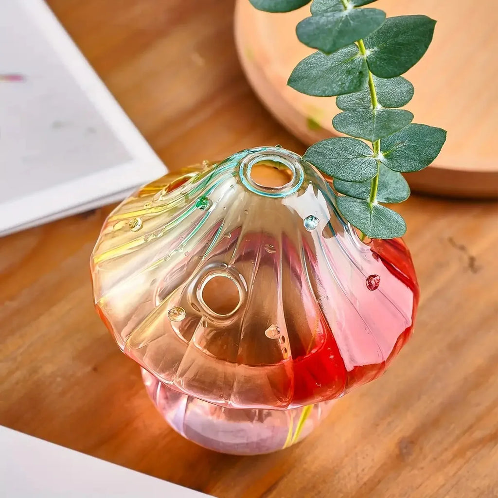 Boho Glass Mushroom Vase