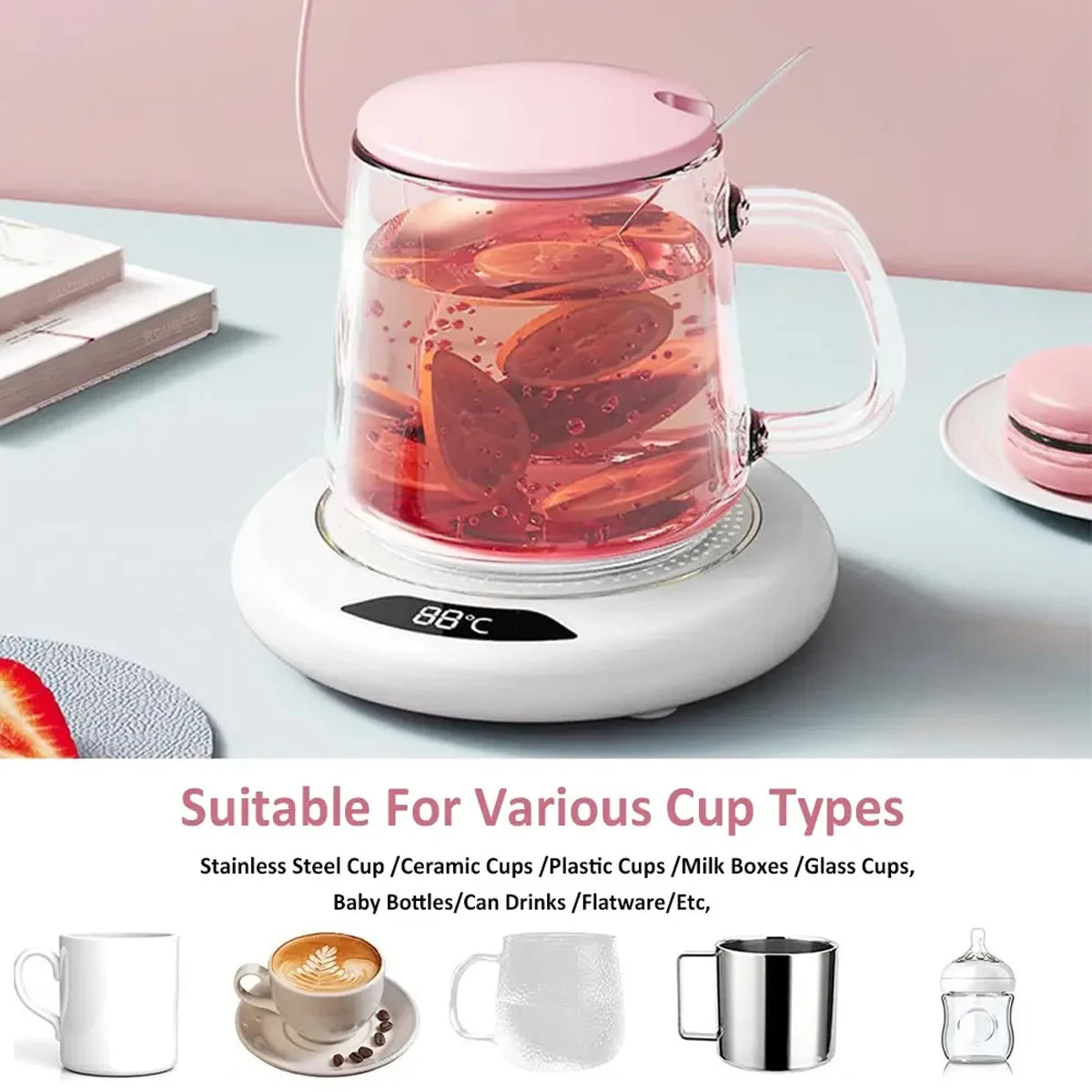 1PC Thermostatic Heating Coaster USB 3-speed