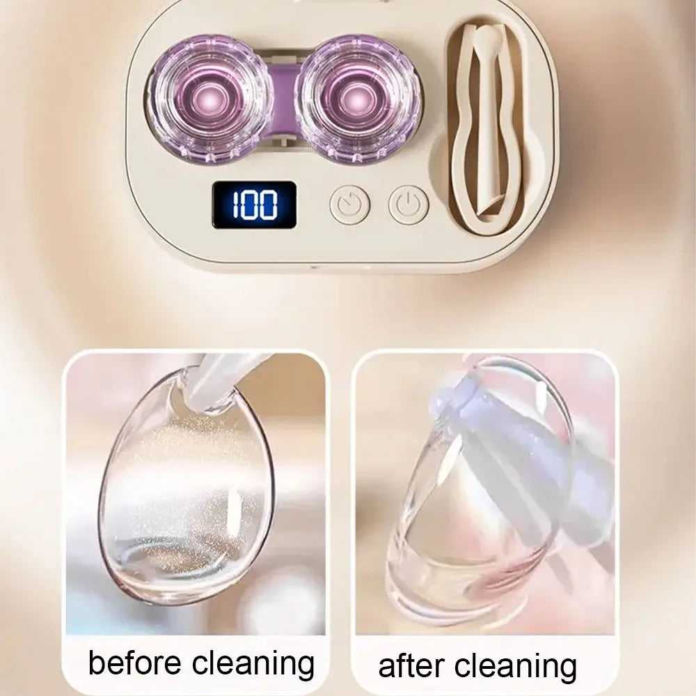 Rechargable portable Ultrasonic Contact Lens Cleaner