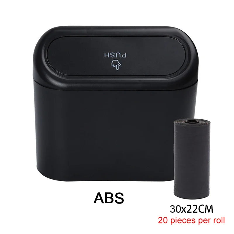 Car Trash Can (with Lid) Contains 60 (300) Garbage Bags, Leak-proof Mini Car Accessories
