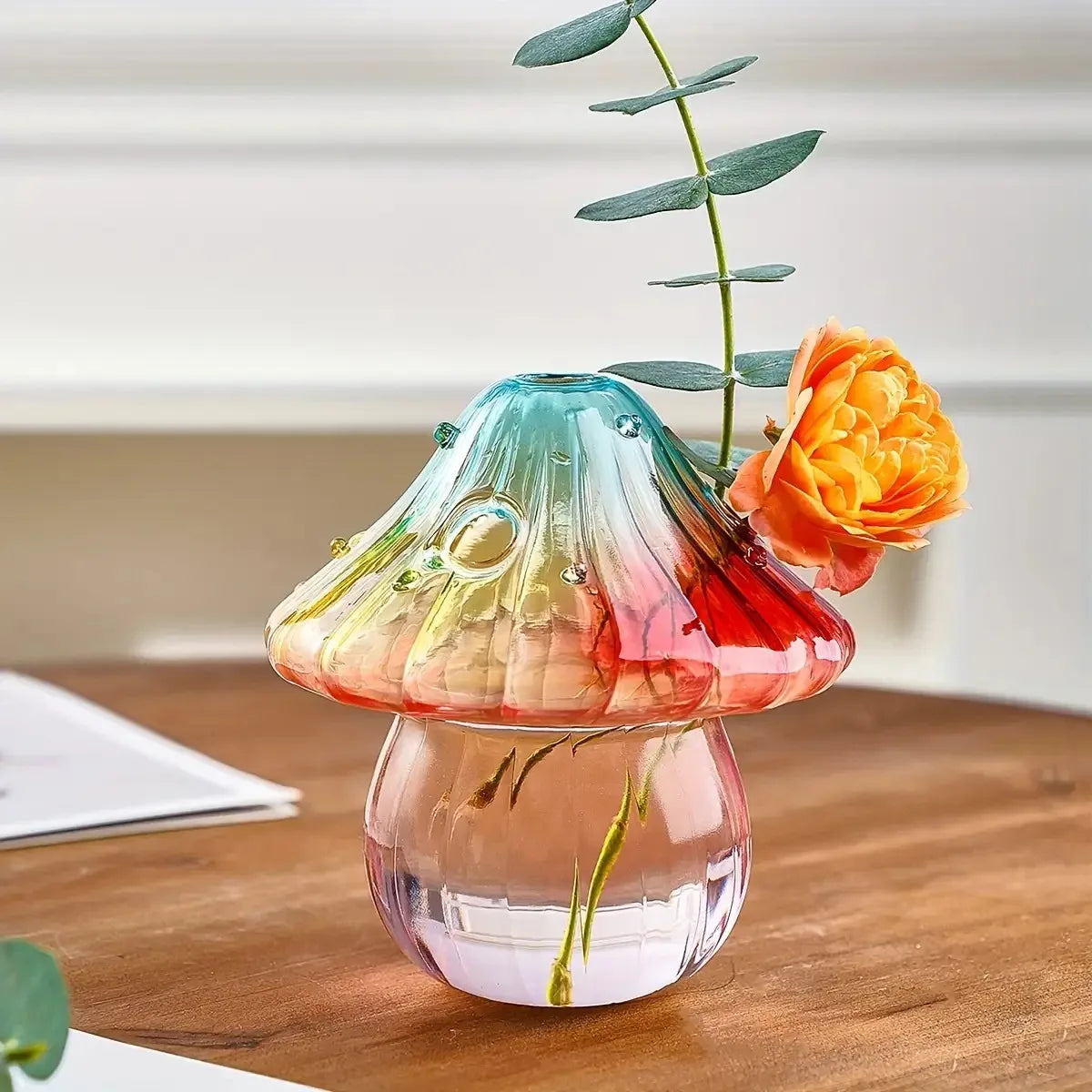 Boho Glass Mushroom Vase
