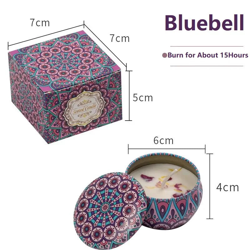 1/4PCS Vintage Scented Candles  Flower Fragrance Candle