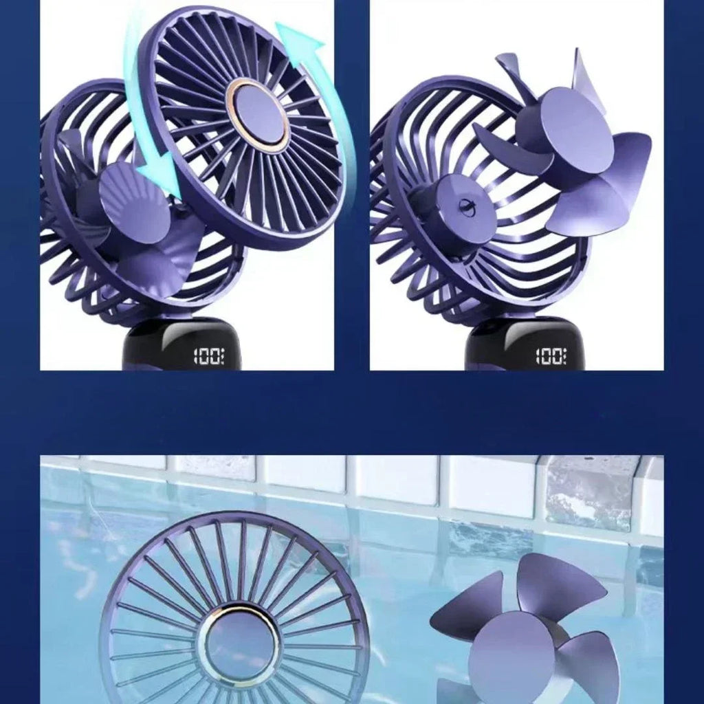 Portable Handheld Personal Rechargeable Fan LED Digital Display