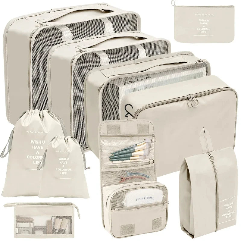 7/8/9/10 Pcs Set Travel Organizer Storage Bags