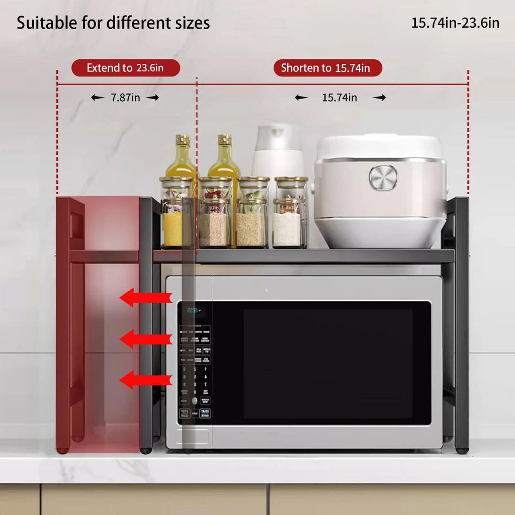 1pc Expandable 42-64cm Microwave Shelf Organizer, Moisture And Rust Proof