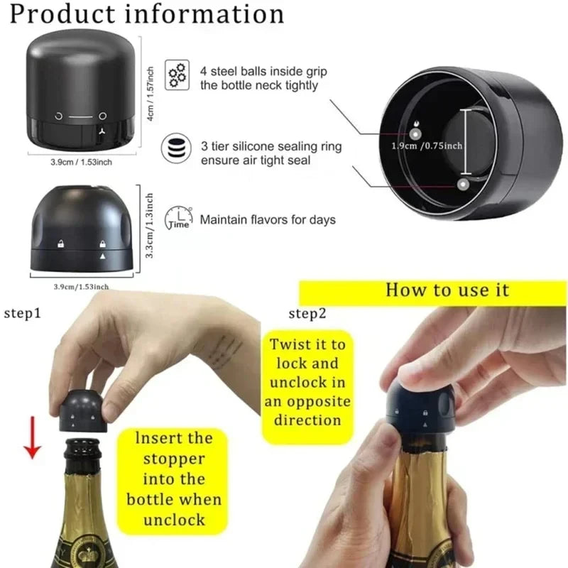 Wine Stopper & Lid 1/2 Piece Reusable Sealing Cork