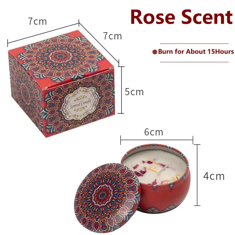 1/4PCS Vintage Scented Candles  Flower Fragrance Candle