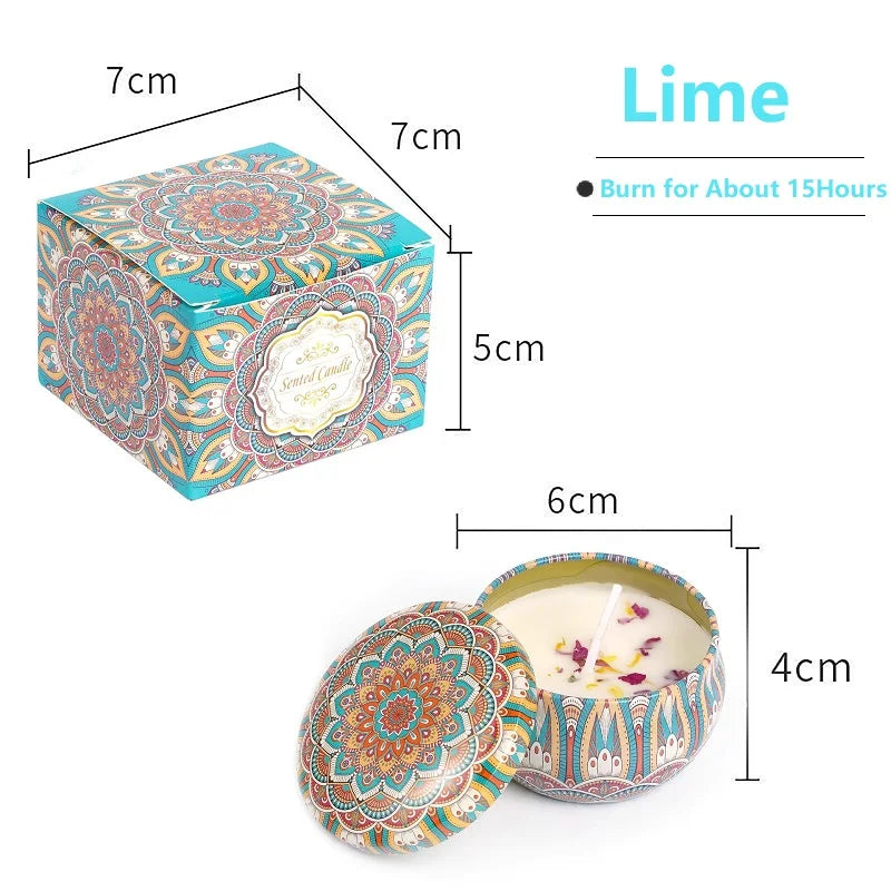 1/4PCS Vintage Scented Candles  Flower Fragrance Candle