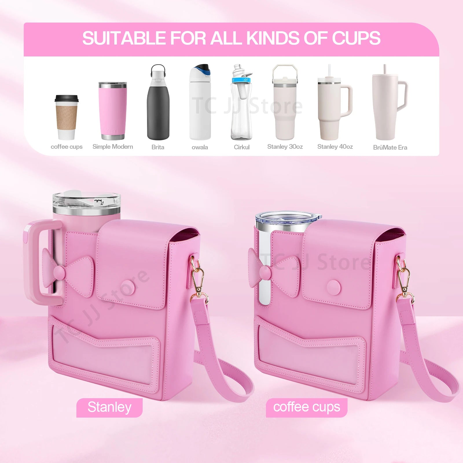 Universal Crossbody Bag Purse for Stanley Cup 40 oz With Adjustable Shoulder Strap