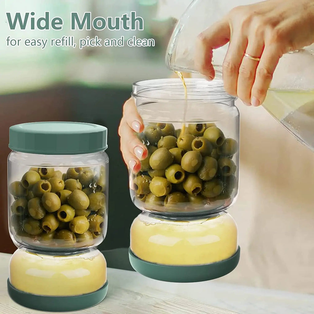 Glass Pickle Strainer Jar with Lid