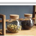 1pc Storage Container, 500ml Round Glass Storage Jar With Sustainable Cork Lid
