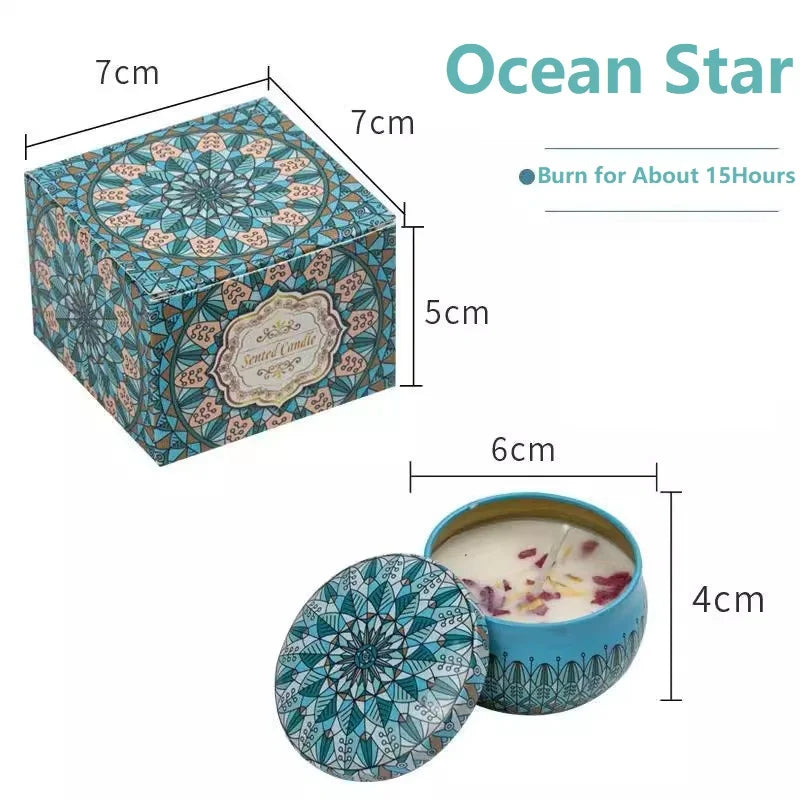1/4PCS Vintage Scented Candles  Flower Fragrance Candle