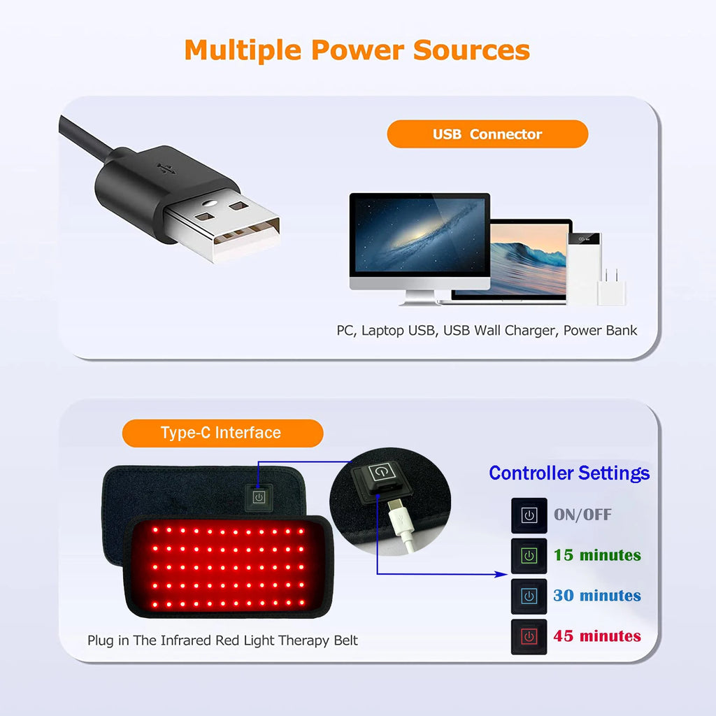 60 Red ＆Infrared LED Light Therapy Belt 850nm 660nm