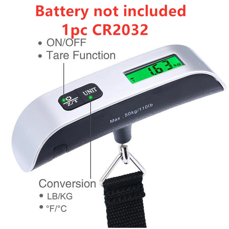 Portable Scale Digital LCD Display 110lb/50kg Electronic Luggage Weight Balance Tool