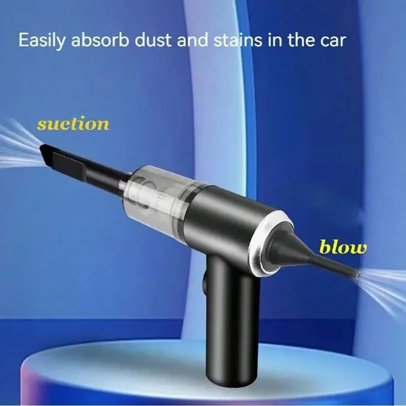 Portable Cordless Handheld Car Vacuum Cleaner Dual Use Blowing & Suction with Multi-Nozzles