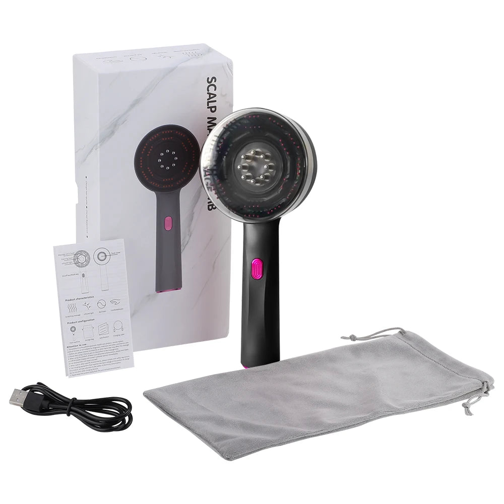 Red Light Therapy Hair Growth Massager Anti Hair Loss & Built-in Liquid Oil Applicator
