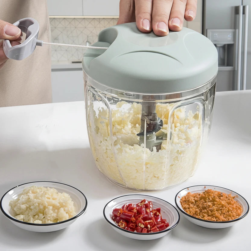 500/900ML Manual Meat Mincer Garlic, Vegetable, & Onion Cutter