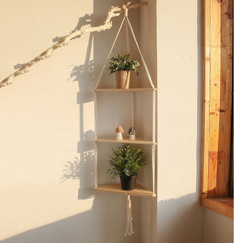 1/2/3-tier Floating Triangle Wall Shelf