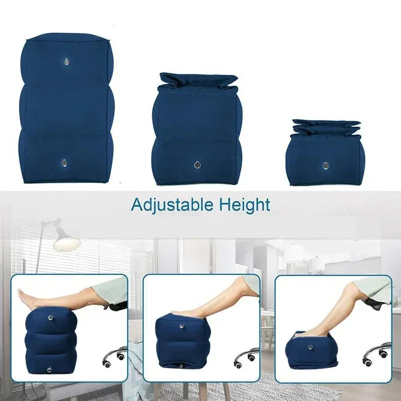 Footrest Pillow Resting For Airplane Inflatable Travel Foot Rest
