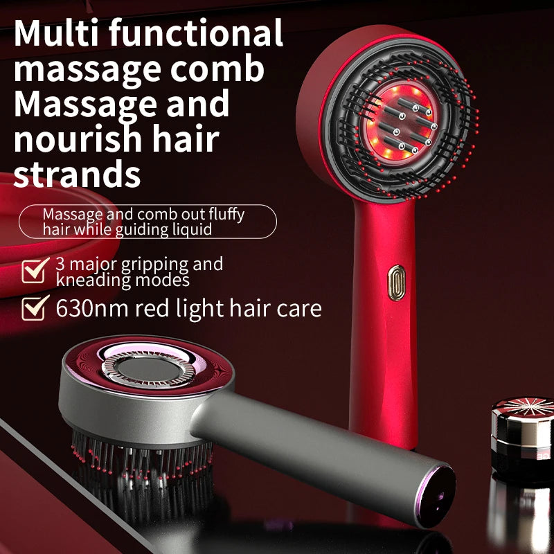 Red Light Therapy Hair Growth Massager Anti Hair Loss & Built-in Liquid Oil Applicator