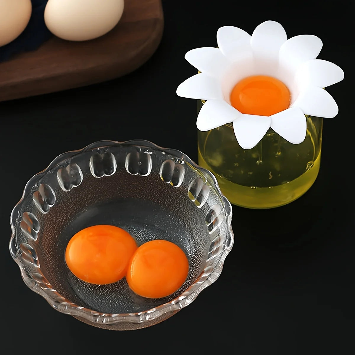 1pc/ Cute Flower Design Egg White Yolk Separator