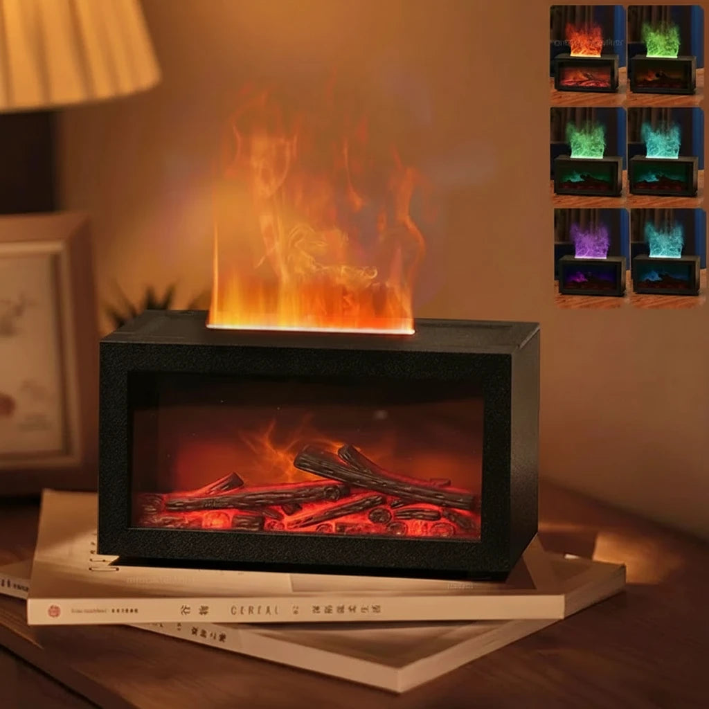 Fireplace Flame Humidifier &  Essential Oil Diffuser Fire Humidifier for Home