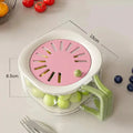 2-in-1 Double Layer Fruit Drainer Container with Foldable Handle