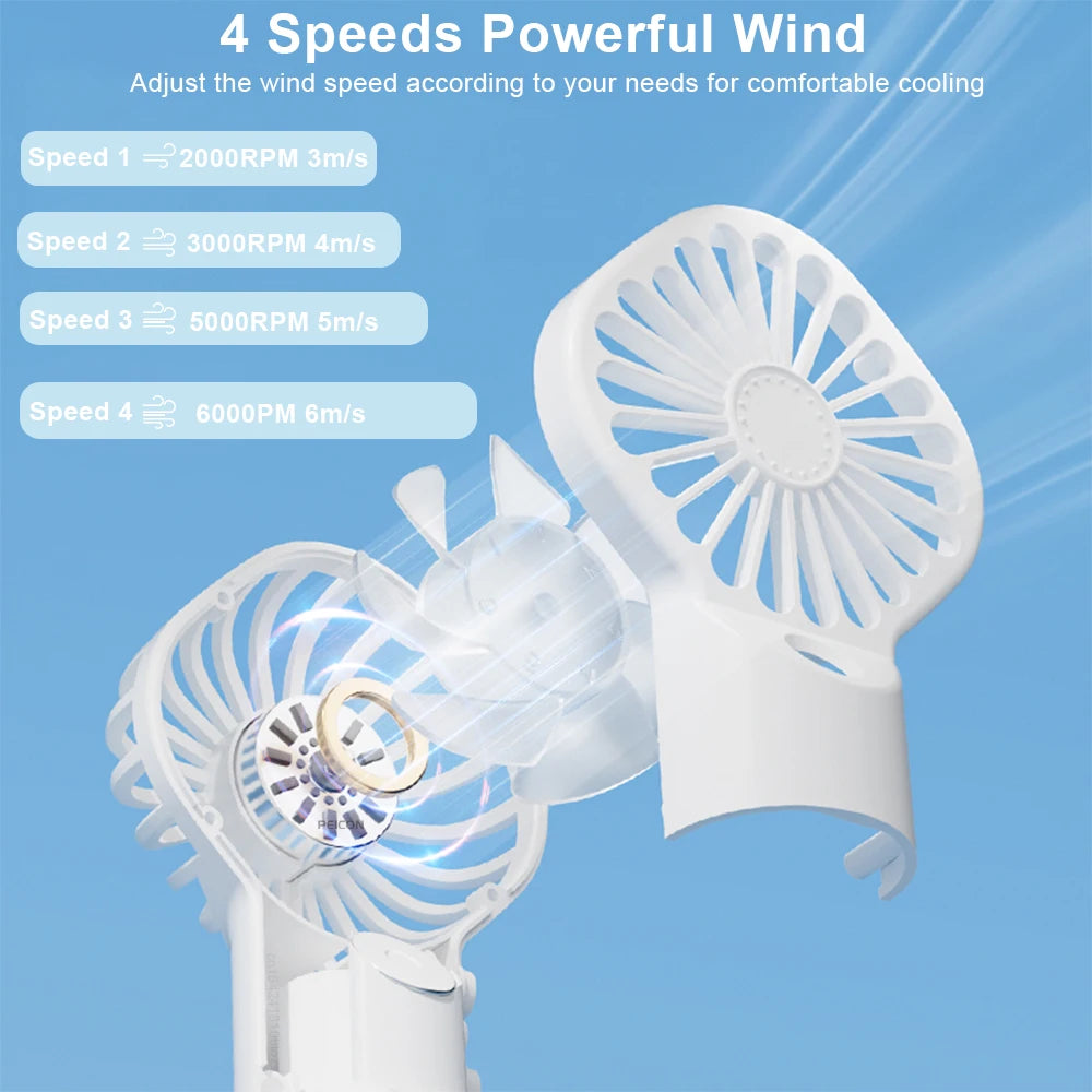 Portable Mini Handheld Mist Fan USB & Rechargeable