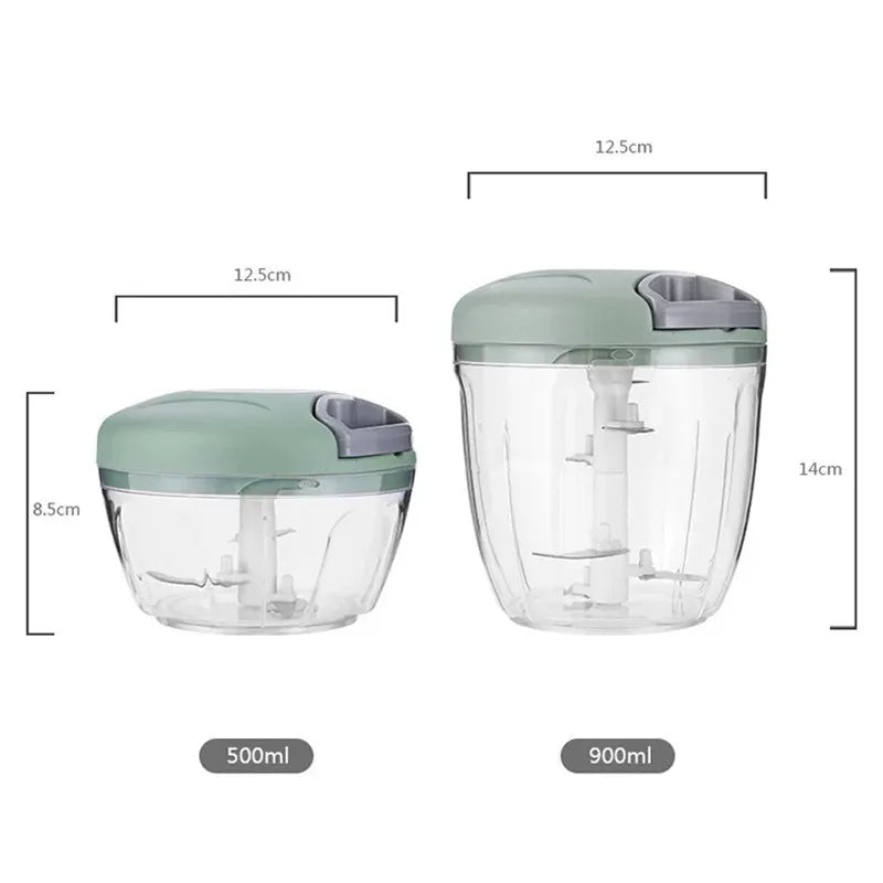 500/900ML Manual Meat Mincer Garlic, Vegetable, & Onion Cutter