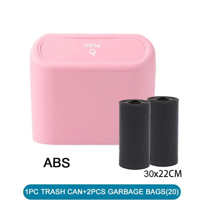 Car Trash Can (with Lid) Contains 60 (300) Garbage Bags, Leak-proof Mini Car Accessories