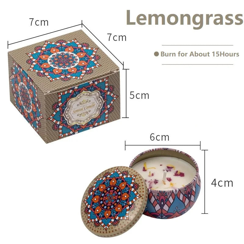 1/4PCS Vintage Scented Candles  Flower Fragrance Candle