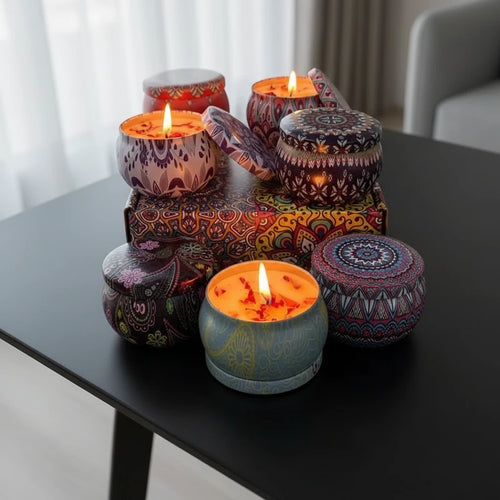 1/4PCS Vintage Scented Candles  Flower Fragrance Candle