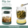 Glass Pickle Strainer Jar with Lid