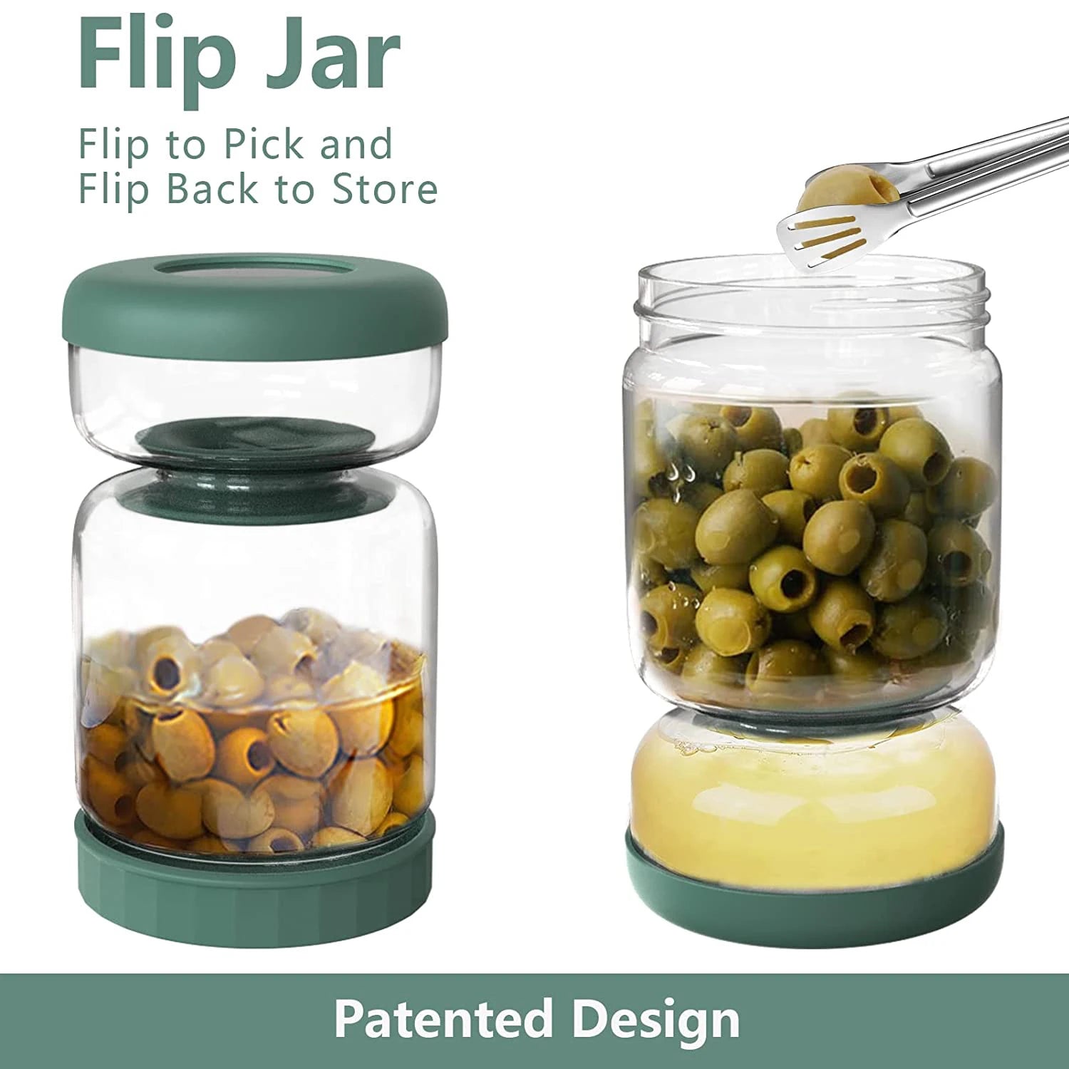 Glass Pickle Strainer Jar with Lid