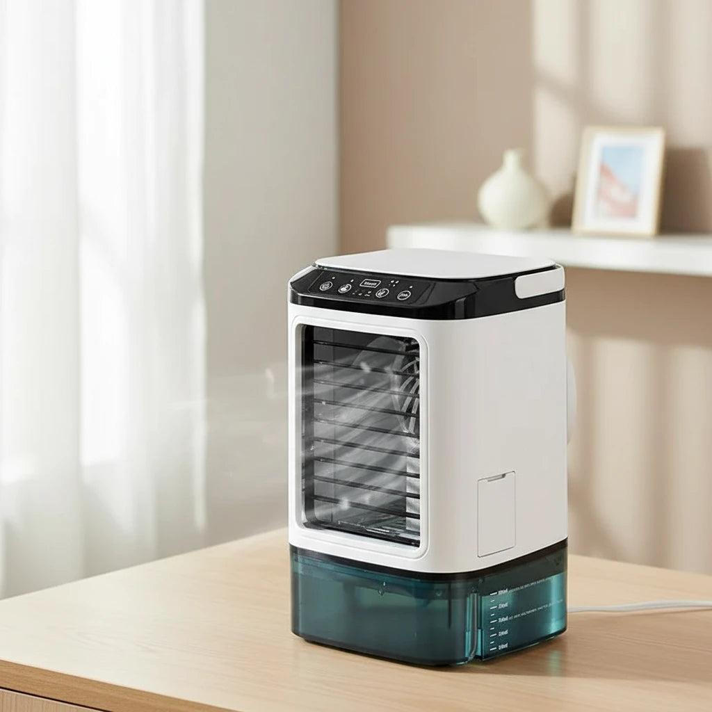 Portable Air Conditioner Fan Dual Spray 3-Speed Electric Fan for Home