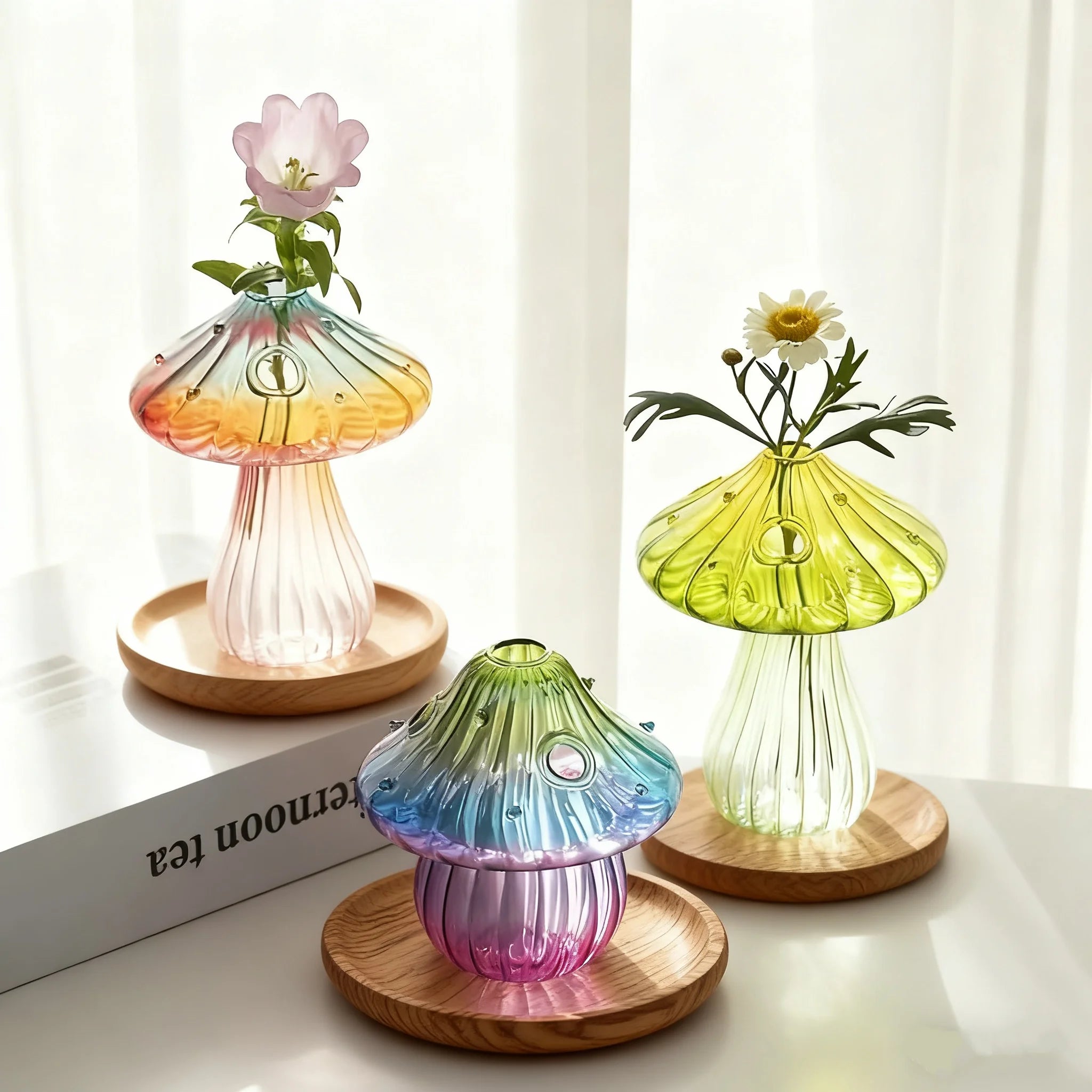 Boho Glass Mushroom Vase