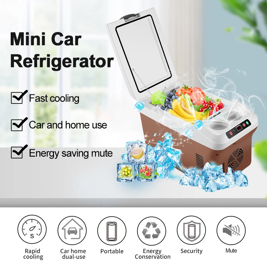 Mini Cooler For Home & Car Portable 15L Large Capacity Digital Display Super Cooling Box